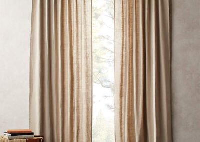 heavyweight natural linen curtain panel